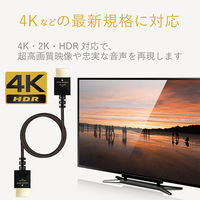 HDMIケーブル 2ｍ プレミアムHDMI 4K/Ultra HD対応 スリム DH-HDP14ES20BK エレコム 1個（直送品）