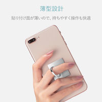 エレコム スマートフォン用ストラップ/フィンガーリング/スタンダード/シルバ P-STRSV 1個