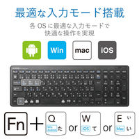 キーボード ワイヤレス Bluetooth コンパクト 薄型 タブレット マルチOS ブラック TK-FBP101BK エレコム 1個（直送品）