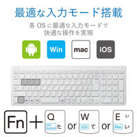 エレコム Bluetoothコンパクトキーボード/パンタグラフ式/薄型/マル TK-FBP101WH 1個（直送品）