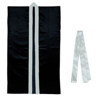 アーテック サテンロングハッピ黒（襟銀）L ハチマキ銀付 3153（直送品）