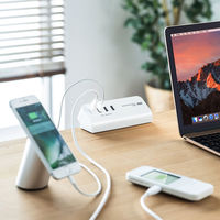 サンワサプライ クランプ式USB充電器(TypeC1ポート+USB3ポート・ホワイト) ACA-IP51W 1個