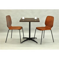 エイ・アイ・エス カフェテーブル四角 天板ダークブラウン×脚ブラック幅600×奥行600×高さ720mm CFK-600SQset DBR/BK 1台（直送品）