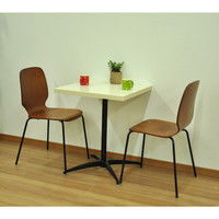 エイ・アイ・エス カフェテーブル四角 天板ホワイト×脚ブラック 幅600×奥行600×高さ720mm CFK-600SQset WH/BK 1台（直送品）