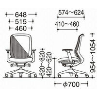 【無料引取付き】C685XR FMR8 |オカムラ シルフィー 可動肘 背メッシュ ハイバック ブラックボディ 樹脂脚 オレンジ 1脚（直送品）