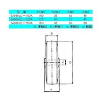 エスコ 100mm キャスター(固定金具・ステンレス製) EA986LC-100A 1個（直送品）