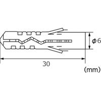 ロブテックス モンゴナイロンプラグ（70本入）6Ｘ30　ハンディパック MP630M 1パック