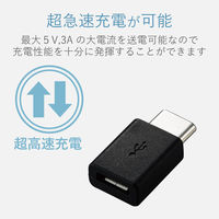 エレコム スマートフォン用USB変換アダプタ/USB（microBメス）-USB（Cオス）/ブラック MPA-MBFCMADNBK 1個