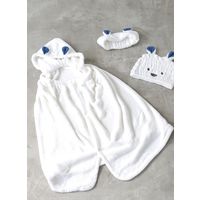 シービージャパン 吸水アニマルフード付きタオル シロクマ 吸水力3倍 マイクロファイバー 素早く速乾 マシュマロ肌触り 1個