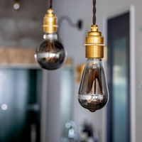 TIC 1灯ペンダントライト カーブ ブラス/エジソン TC-1004-CURVE BS/ED 1セット（直送品）