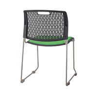 ライオン事務器 スタッキングチェアー 布張り グリーン LE-1662F　GR 1脚（直送品）
