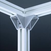 エスコ 30角用 三角ブラケット(シルバー) EA976CB-37 1セット(20個)（直送品）