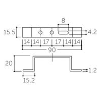 エスコ 19x10x40mm V型レール用アンカー(二連) EA986RH-104 1セット(30個)（直送品）