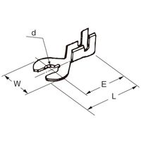 エスコ 0.50ー2.00mm2/ 6mm クワ形端子(薄型/100個) EA538RB-53 1セット(500個:100個×5袋)（直送品）