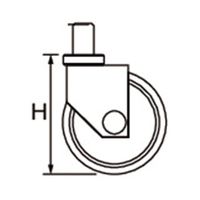 エスコ 75mm キャスター(ツインホイール/W3/8”) EA986TH-101 1セット(4個)（直送品）