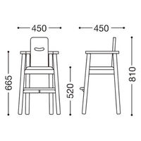 【軒先渡し】桜屋工業 RESTAREA 子供椅子6号 キッズチェア L8261 補助ベルト付 ナチュラル×ライトグリーン 1台（直送品）