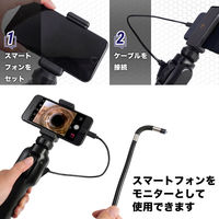 サンコー スマホで見る2カメラ先端2方向可動8mm径工業内視鏡2m SMPH25S2M 1台（直送品）