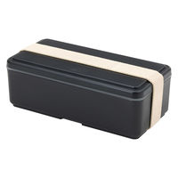 三好製作所 お弁当箱 GEL-COOL square W 2段 1000ml ブラック 423640 1個（直送品）