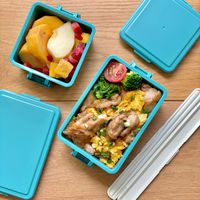 三好製作所 お弁当箱 GEL-COOL square M 1段 400ml マカロンブルー 423665 1個（直送品）