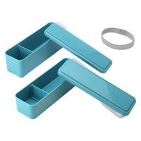 三好製作所 お弁当箱 GEL-COOL slim SL 2段 700ml マカロンブルー 423691 1個（直送品）