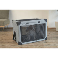 シンセーインターナショナル ペットキャリー 折りたたみ 簡単 ペットクレートワンタッチ S バッグ グレー 439245 1個（直送品）