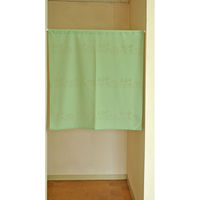 加栄レース のれん ハリネズミ柄 85×90cm 防炎 日本製 グリーン 469331 1個（直送品）