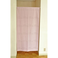 加栄レース のれん ハリネズミ柄 85×170cm 防炎 日本製 ピンク 469336 1個（直送品）