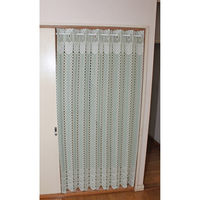 加栄レース アコーディオンカーテン 二段カット 150×173cm グリーン 469386 1個（直送品）