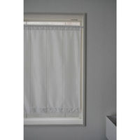加栄レース レースカーテン 小窓 UVカット 70×90cm 省エネ ホワイト ストライプ 469387 1個（直送品）