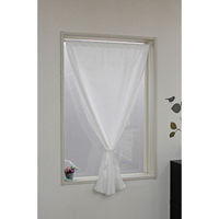 加栄レース レースカーテン 小窓 UVカット 70×90cm 省エネ ホワイト バラ 469389 1個（直送品）