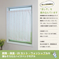 加栄レース レースカーテン 水玉ドット柄 小窓 UVカット ミラーレース 70×120cm 省エネ ピンク 469404 1個（直送品）