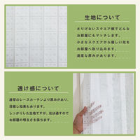 加栄レース カフェカーテン フリーカット 水玉ドット柄 100×115cm 小窓 ホワイト 469420 1個（直送品）