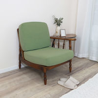 加栄レース ソファカバー 1人掛け用 セパレートタイプ 撥水加工 2枚組 グリーン 469437 1個（直送品）