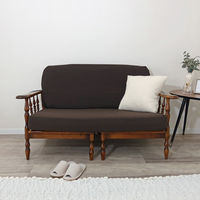 加栄レース ソファカバー 2人掛け用 セパレートタイプ 撥水加工 2枚組 ブラウン 469444 1個（直送品）