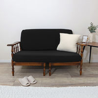 加栄レース ソファカバー 3人掛け用 セパレートタイプ 撥水加工 2枚組 ブラック 469450 1個（直送品）