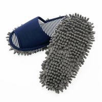 【スリッパ】お掃除モップスリッパ外縫い ネイビー Mサイズ 1足