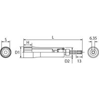 KTC 6.35mm差込 40V対応 難攻不落ソケット インパクトドライバ用フレックスソケットビット 21mm BZP63AFー21 1個（直送品）