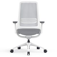 【法人限定/車上渡し】アール・エフ・ヤマカワ ハグ チェア 可動肘ランバー付き ライトグレー ホワイトフレーム RFHUC-001LG-WF（直送品）