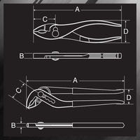 IPS PLIERS ウォーターポンププライヤ WP-250B 1丁（直送品）