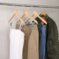 木製ジャケットハンガー クリップ付 WH-02 1セット（1セット(3本組)×5） 回転式フック 業務用 伊藤忠リーテイルリンク