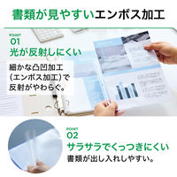 リヒトラブ リクエスト 広い間口で出し入れしやすいクリヤーポケット ファイル 交換用 A4 30穴 G49230 1セット(1組×10)（直送品）