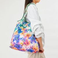 美研繊維 エコバッグ 撥水エコバッグ 綿100% マチ付き フラワーガーデン 458822 1個（直送品）