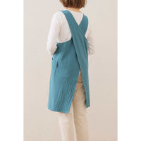 デュプリュス エプロン atelier Nuuit ウォッシュドコットン クロスオーバー ブルー 464587 1個（直送品）