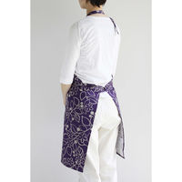 デュプリュス エプロン atelier Nuuit フラワ―プリント ショートエプロン パープル 464670 1個（直送品）