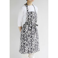 デュプリュス エプロン atelier Nuuit フラワ―プリント ショートエプロン グレー 464675 1個（直送品）