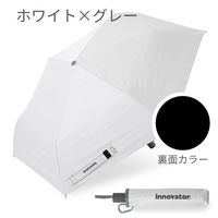 小川 折りたたみ傘 innovator 晴雨兼用 自動開閉 55cm ホワイト×グレー 486459 1個（直送品）