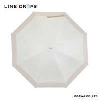 小川 長傘 晴雨兼用 LINEDROPS バイカラー 50cm 手開き式 ホワイト 489372 1個（直送品）