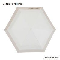小川 折りたたみ傘 晴雨兼用 LINEDROPS バイカラー 50cm 手開き式 ホワイト 489377 1個（直送品）