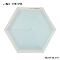 小川 折りたたみ傘 晴雨兼用 LINEDROPS バイカラー 50cm 手開き式 グリーン 489380 1個（直送品）