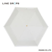 小川 折りたたみ傘 晴雨兼用 LINEDROPS グログランリボン 50cm 手開き式 ホワイト 489387 1個（直送品）